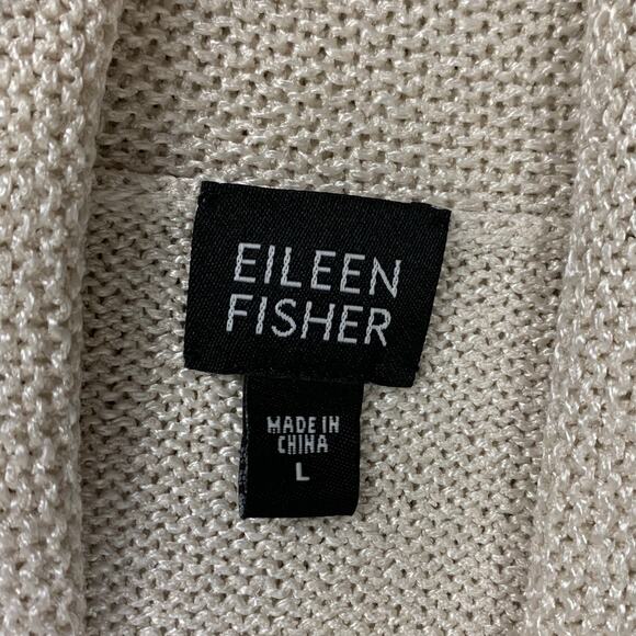Eileen Fisher Light Cream Open Cardigan - Picture 5 of 7